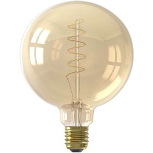 Calex LED Lamp - E27 - 3 Staps dimmer - Dimbaar - G125 - Goud - Warm Wit Licht - 5.5W