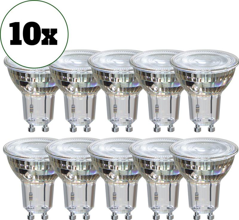Reflector Spot - GU10 LED Lamp - Set van 10 stuks - 5W - Inbouwspot - Warm Wit Licht - Dimbaar - Voordeelverpakking