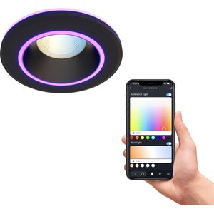 Calex Halo Slimme Inbouwspot - Smart Downlight - RGB en Warm Wit Licht - Zwart - Set van 3 stuks