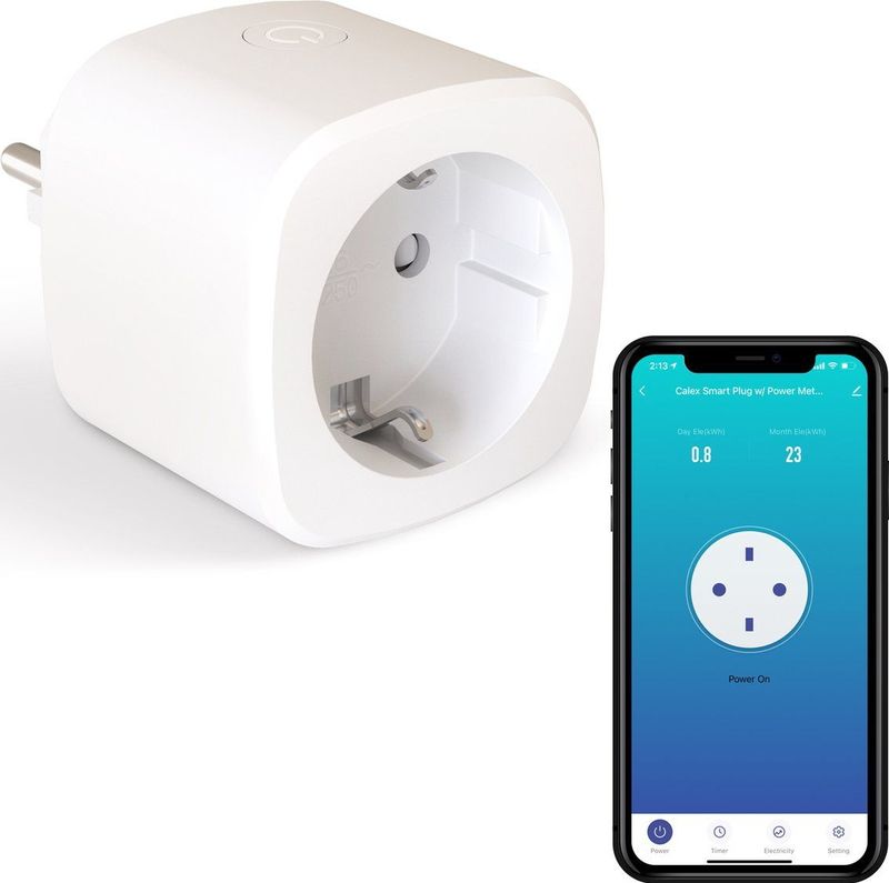 Calex - Slimme Stekker - Energiemeter - Smart Plug - Werkt met Alexa en Google Home