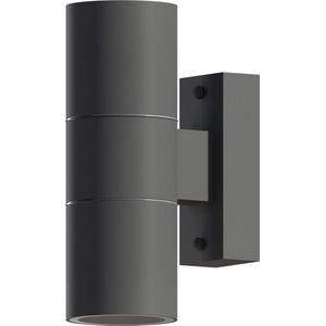 Calex Wandlamp Up & Downlight Turin - 2x GU10 - IP54 Water- en Stofbestendig - Geschikt voor Binnen en Buiten - Eenvoudige installatie - Cilinder - Antraciet