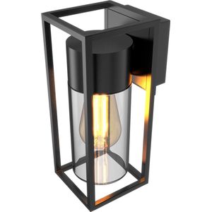 Calex Wandlamp buiten E27 | Rechthoek | Glas | IP44 | Zwart