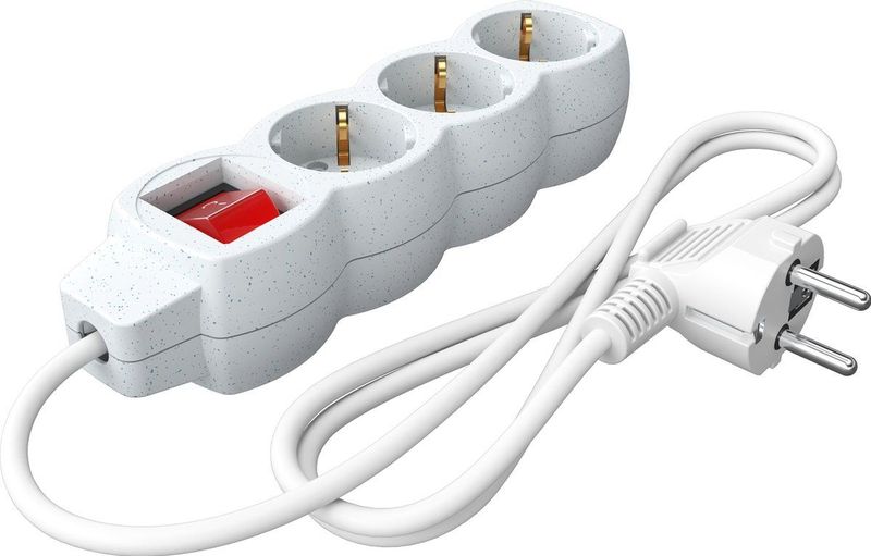 Calex Stekkerdoos 3-voudig Wit - Recycled Materiaal - 1.4m kabel - Met Schakelaar
