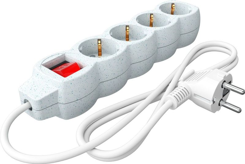 Calex Stekkerdoos 4-Voudig Wit - Recycled Materiaal - 1.4m kabel - Met Schakelaar