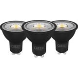Calex LED Lamp - 3 Stuks - 3x GU10 spot - Inbouwspots - Dimbaar - Zwart - Warm Wit Licht - 5W