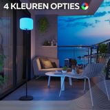 Calex - Latina - Vloerlamp - Zwart - Oplaadbaar - Draadloos - Solar - 150cm - Dimbaar - Warm Wit Licht & RGB - Waterdicht