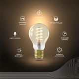 Calex - Smart Filament LED Lamp - E27 - Warm Wit Licht - Goud - 7W