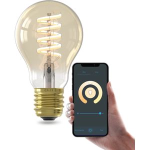 Calex - Smart Filament LED Lamp - E27 - Warm Wit Licht - Goud - 7W