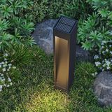 Calex oplaadbare solar tuinpaal | Ivrea | 2000K + 2700K | 50 lumen | IP54 | 2W | Zwart