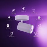 Calex - Smart Plafondlamp - Wit - 1-Lichts - Slimme Opbouwspot - Rond