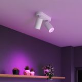 Calex - Smart LED Plafondspot - Wit - 2-Lichts Ovaal - Draaibaar - Dimbaar - WIFI App- & Spraakbediening