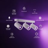 Calex Smart Plafondlamp - 3-Lichts - Slimme Opbouwspot - Ovaal - Wit