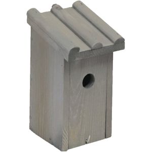 Nestkast/vogelhuisje hout grijs voor mezen 14 x 16 x 27 cm - Mezenkasten