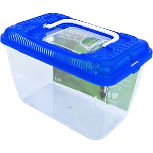 De Boon Aquarium Plastic met Blauwe Deksel 2,3L