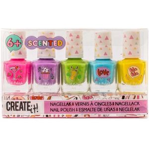 Create It! Nagellakset - 5 Stuks - Roze, Paars, Appelgroen, Hemelsblauw, Geel - 8 ml