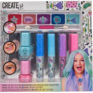 Create it! - Make-up Set - 7-Delig - Glitter Zeemeermin - Kleurrijke Look
