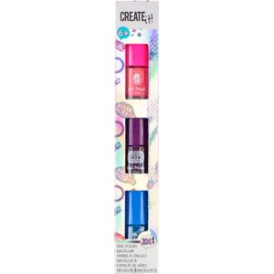 Create It! Nagellak Meisjes 10 Ml Blauw/paars/groen 3 Stuks