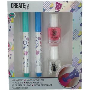 Create It! Nail Art Coloring Gift Set 3 Ass Pink Nagellak 1 stuk