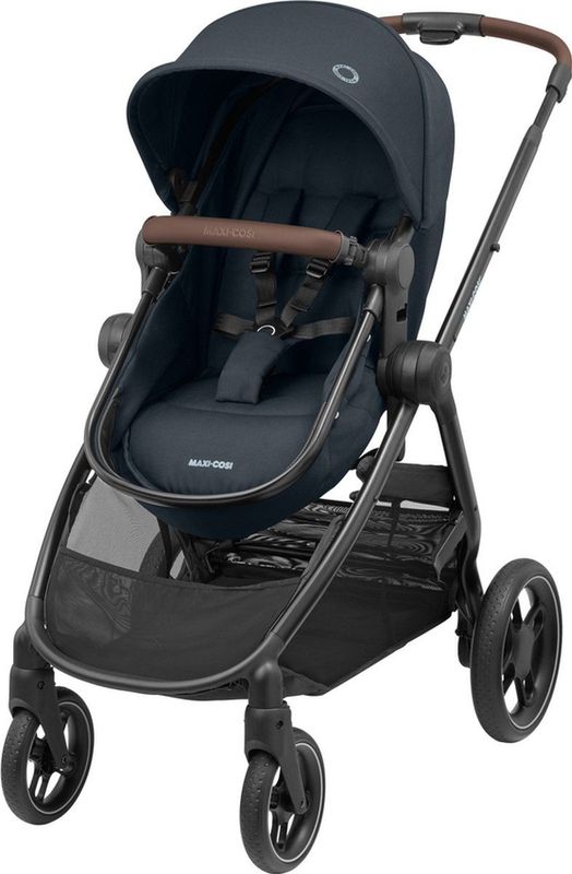 Maxi-Cosi - Zelia³ - Kinderwagen - Essential Graphite - Bruin Leer - 2-in-1 Ontwerp