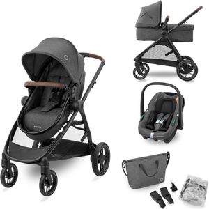 Maxi-Cosi Zelia S Trio 3-in-1 Kinderwagen - Inclusief autostoeltje en luiertas - Dark Grey
