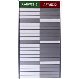 Posta - Aan- afwezigheidsbord voor 20 namen