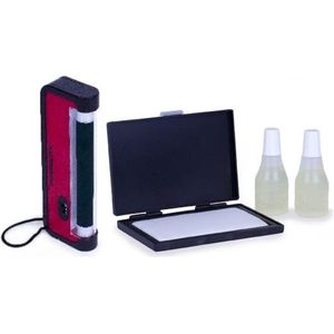 UV-stempelset, uv-lamp, 50 ml 110uv- inkt, kussen