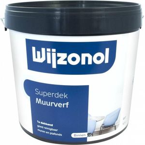 Wijzonol Superdek Muurverf - 10 Liter - Wit / Kleur | 8712952040301 | Verf