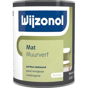 Wijzonol Muurverf Mat - 1 Liter - Wit / Kleur | 8712952061467 | Verf