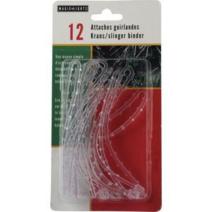 Leuning/trapleuning tie-wrap haakjes -12x - kerstverlichting ophangen - Kerstverlichting ophanghaakjes
