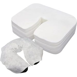 Xiaozhifu 300 stuks wegwerpkussens voor de hoofdsteun van de massagestoel, wegwerp neusgleufdoeken voor massagestoel, geschikt voor alle massagestoelen, massagetafels, massagetafels