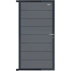 Tuindeur composiet Modular Rock grey met antraciet aluminium frame compleet (90 x 180 cm)