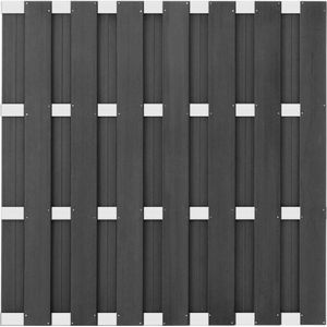 Schutting composiet Bari antraciet met blank aluminium frame (180 x 180 cm)