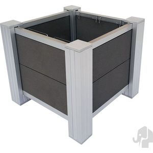 Plantenbak composiet - Rock Grey - 45 x 45 x 40 cm (zelfbouwset)