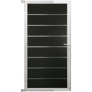 Tuindeur composiet Modular Antraciet met blank aluminium frame compleet (90 x 180 cm)