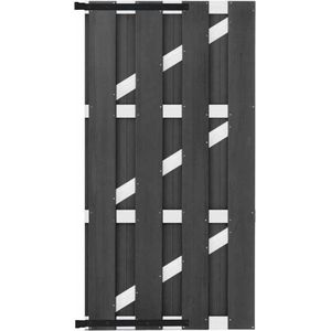Tuindeur composiet Bari antraciet met blank aluminium frame incl. beslag (90 x 180 cm)