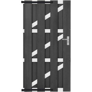 Tuindeur composiet Bari antraciet met blank aluminium frame incl. beslag (100 x 180 cm)