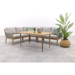Sardinia - Lounge-Diningset - 5-dlg - Light Teaklook - Sand