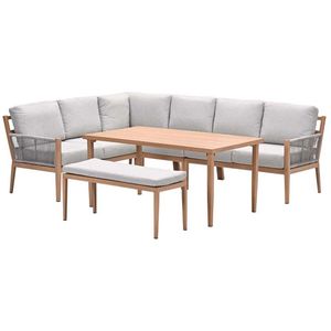 Sardinia sportbank teak look kussen zand -  Tuinbank  - Specialist in Tuinmeubelen