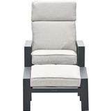 Garden Impressions Max Verstelbare Fauteuil Inclusief Voetenbank - Carbon Black - Desert Sand