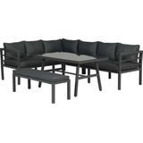 Blakes lounge diningset - 4 delig - donker grijs