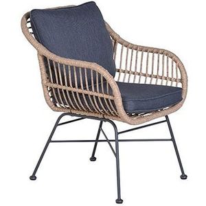 Margriet dining fauteuil natural rotan/ reflex black - Garden Impressions