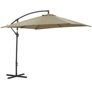 Zweefparasol Garden Impressions Corfu Carbon Black Taupe 250x250 cm