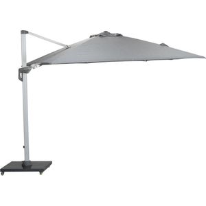 Hawaii zweefparasol Deluxe 300x300 wit/lichtgrijs zonwering - Garden impressions