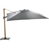 Garden Impressions Hawaii Big pole zweefparasol - 350 x 350 - teak look/donkergrijs