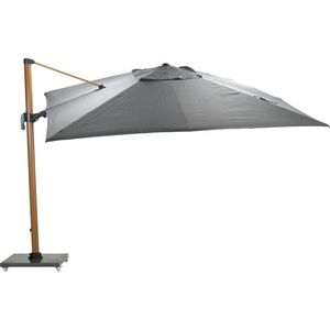 Garden Impressions Hawaii Big Pole zweefparasol 350x350 cm - frame teak look - doek donker grijs