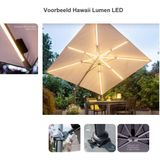 Garden Impressions Hawaii Lumen LED zweefparasol 300x300 -donker grijs - licht grijs