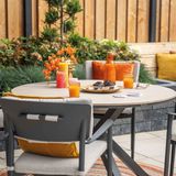 Garden Impressions - Edison Tuintafel - Rond - Polywood - Licht Teak - Carbon Black Onderstel