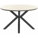 Garden Impressions - Edison Tuintafel - Rond - Polywood - Licht Teak - Carbon Black Onderstel