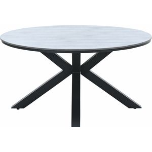 BURI Metalen tuintafel, 100 cm, tuinmeubelen, metalen tafel, balkontafel, terrastafel, grijs