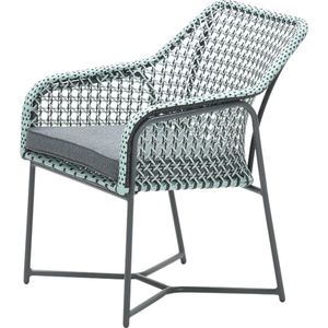 Garden Impressions Bellevue dining fauteuil - donker grijs/mint groen/grijs